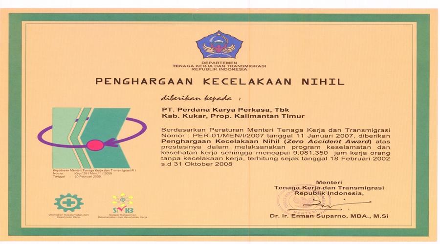Penghargaan Kecelakaan Nihil